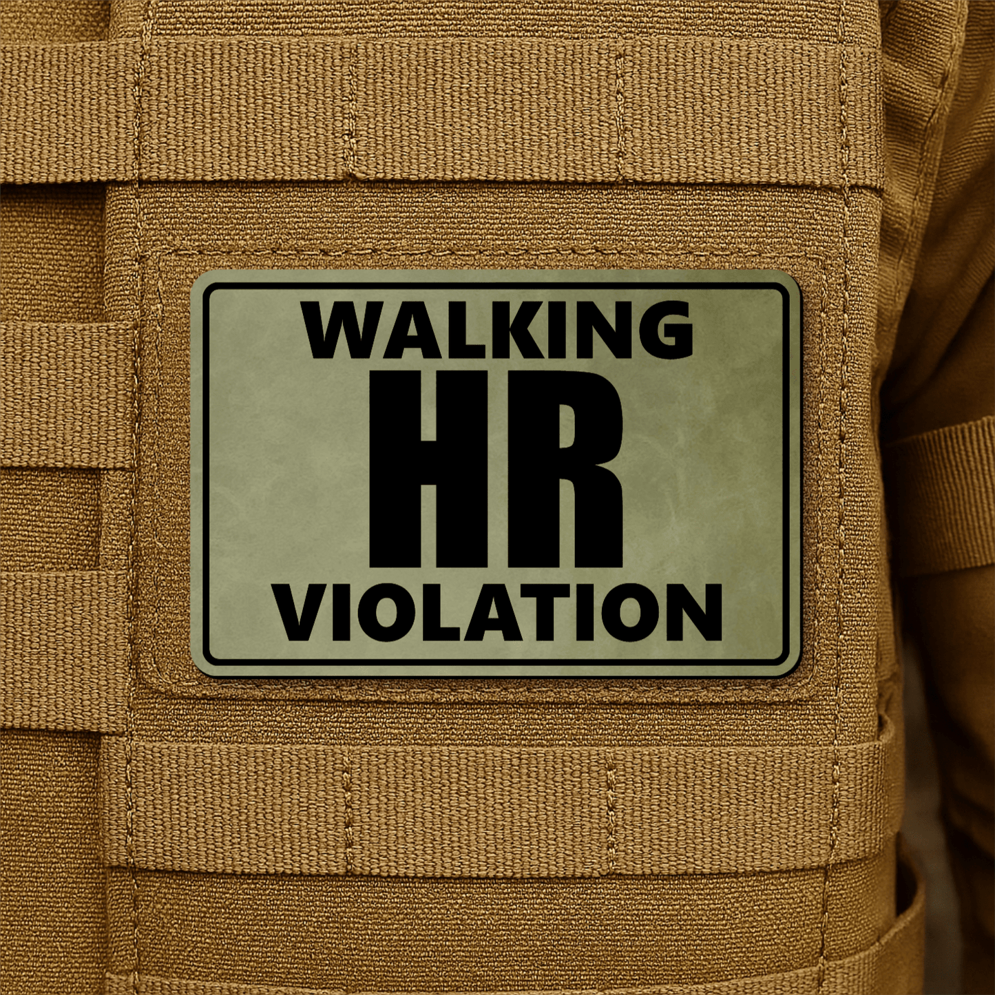 Walking HR Violation Morale Patch 2"x3" Hook & Loop | Made in USA - LoneStar Adhesive