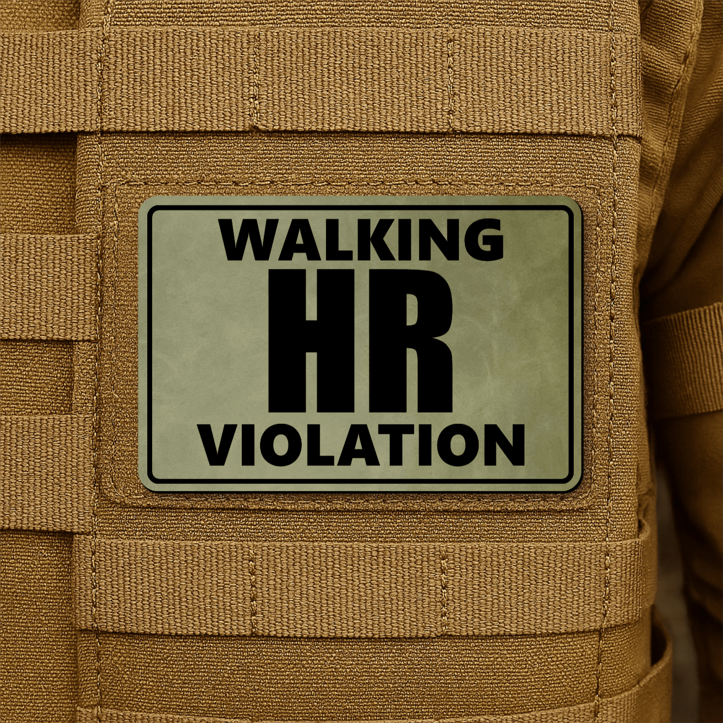 Walking HR Violation Morale Patch 2"x3" Hook & Loop | Made in USA - LoneStar Adhesive