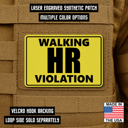 Walking HR Violation Morale Patch 2"x3" Hook & Loop | Made in USA - LoneStar Adhesive