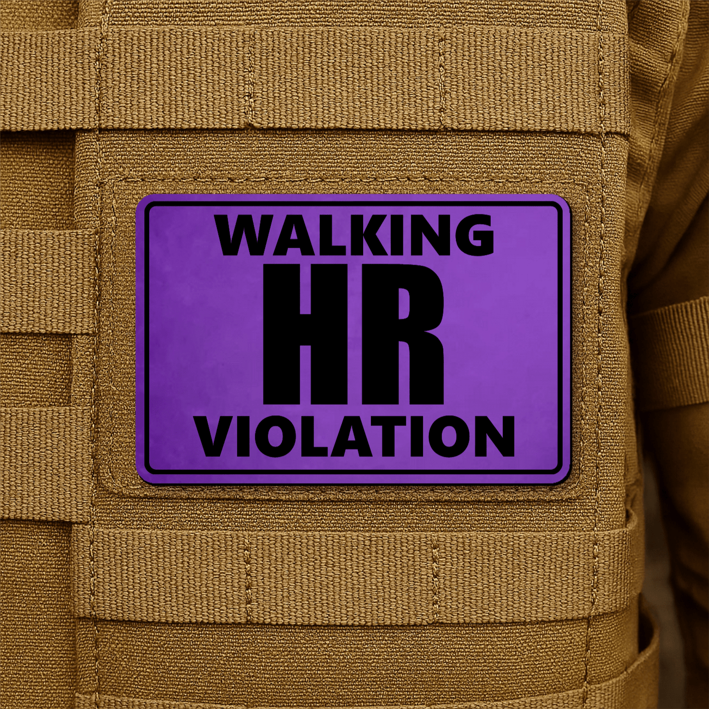 Walking HR Violation Morale Patch 2"x3" Hook & Loop | Made in USA - LoneStar Adhesive