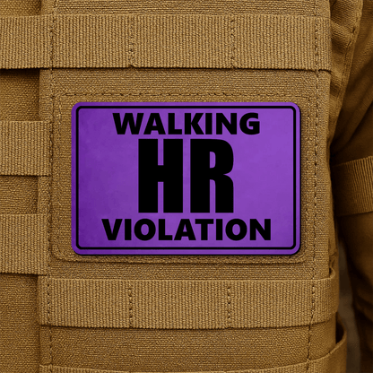 Walking HR Violation Morale Patch 2"x3" Hook & Loop | Made in USA - LoneStar Adhesive