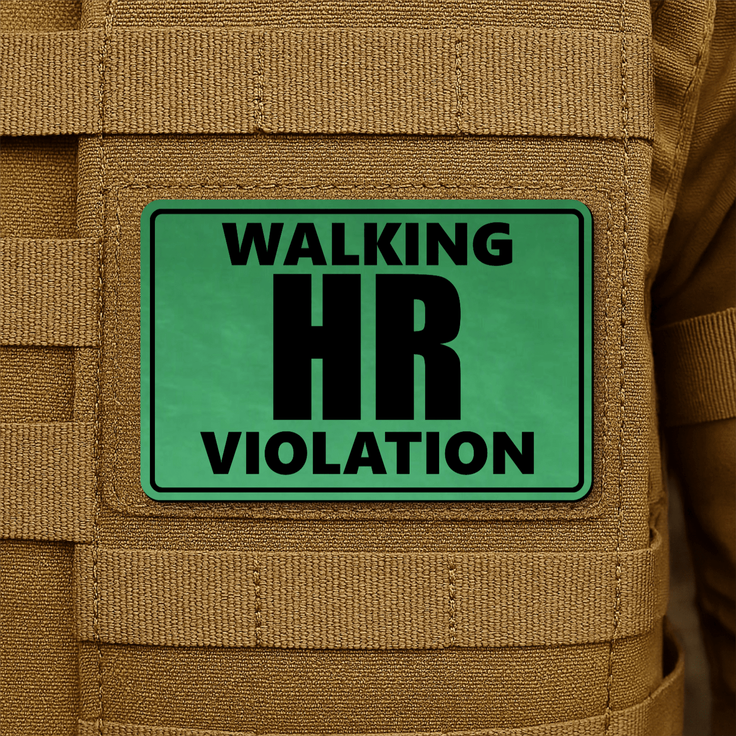Walking HR Violation Morale Patch 2"x3" Hook & Loop | Made in USA - LoneStar Adhesive
