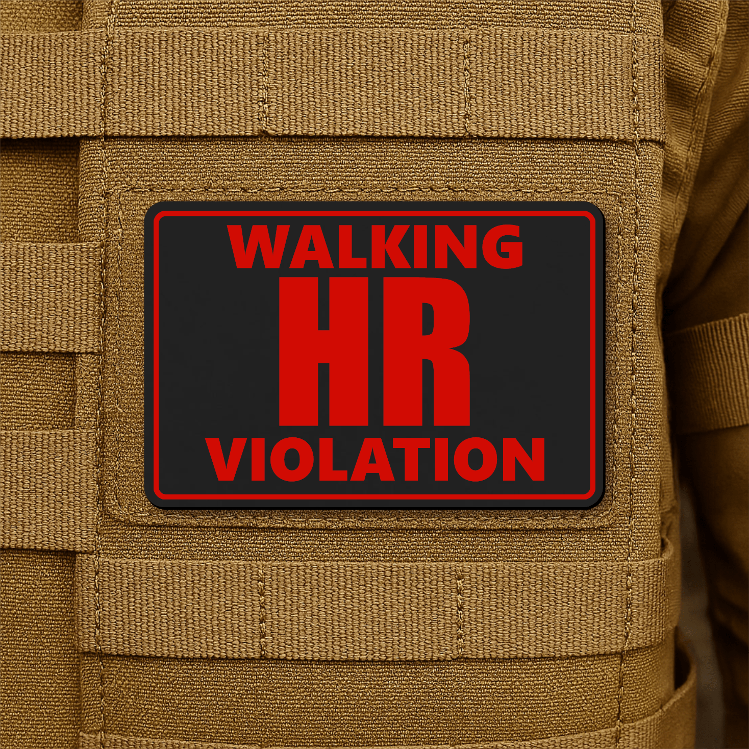 Walking HR Violation Morale Patch 2"x3" Hook & Loop | Made in USA - LoneStar Adhesive