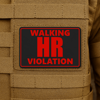 Walking HR Violation Morale Patch 2"x3" Hook & Loop | Made in USA - LoneStar Adhesive