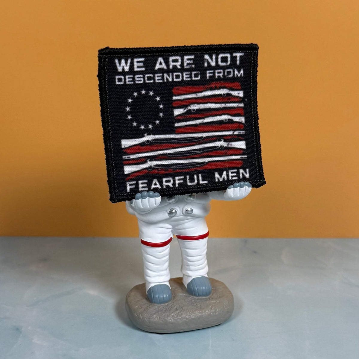 We Are Not Descended From Fearful Men, 2A Patriotic Militia Morale Patch, 3x3" | Made in USA | VELCRO® Brand Hook Backing - #LoneStar Adhesive#