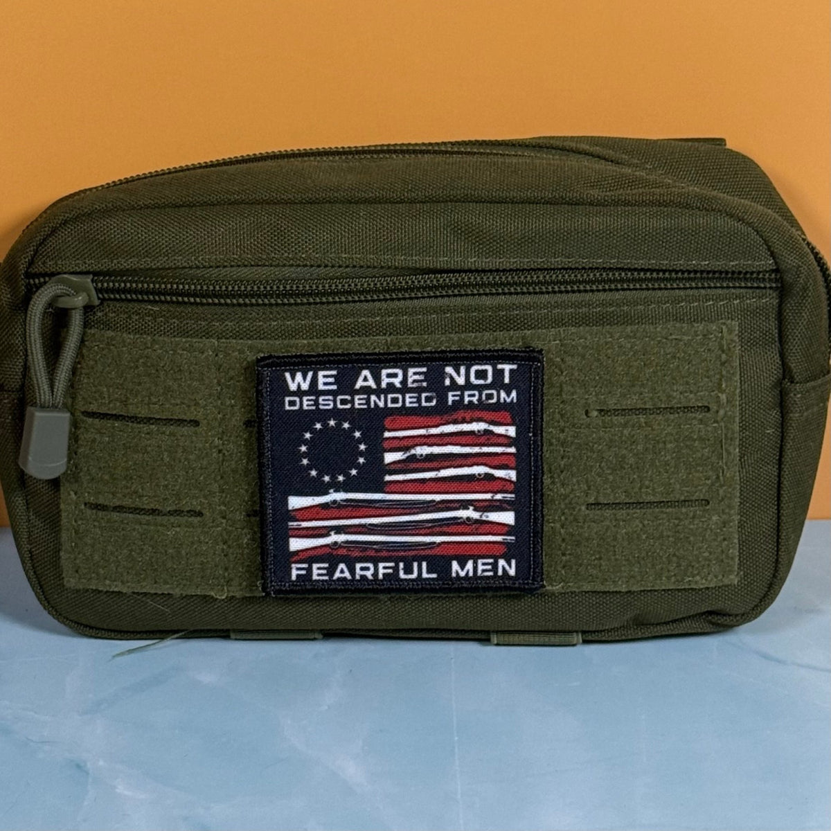 We Are Not Descended From Fearful Men, 2A Patriotic Militia Morale Patch, 3x3" | Made in USA | VELCRO® Brand Hook Backing - #LoneStar Adhesive#