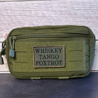 Whiskey Tango Foxtrot WTF Funny Morale Patch, 2x3" | Made in USA | VELCRO® Brand Hook Backing - LoneStar Adhesive