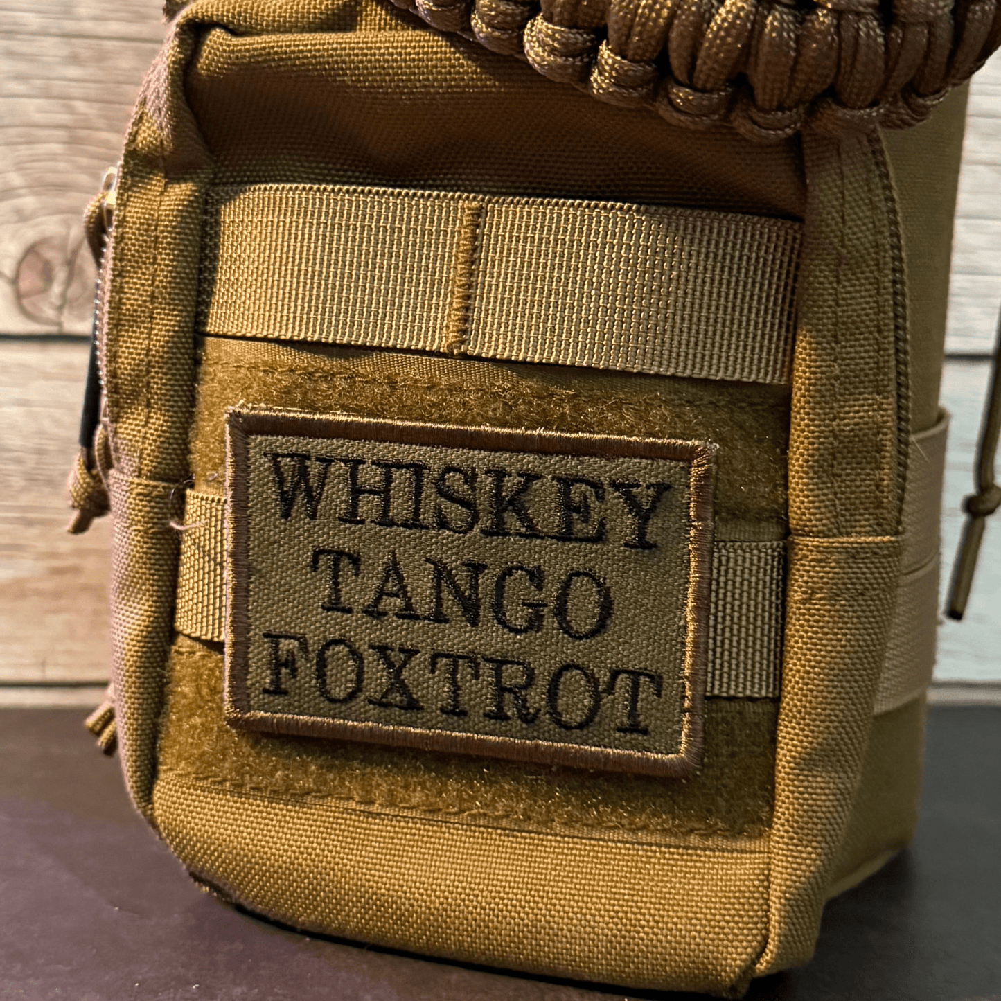 Whiskey Tango Foxtrot WTF Funny Morale Patch | Made in USA | VELCRO® Brand Hook Backing - LoneStar Adhesive