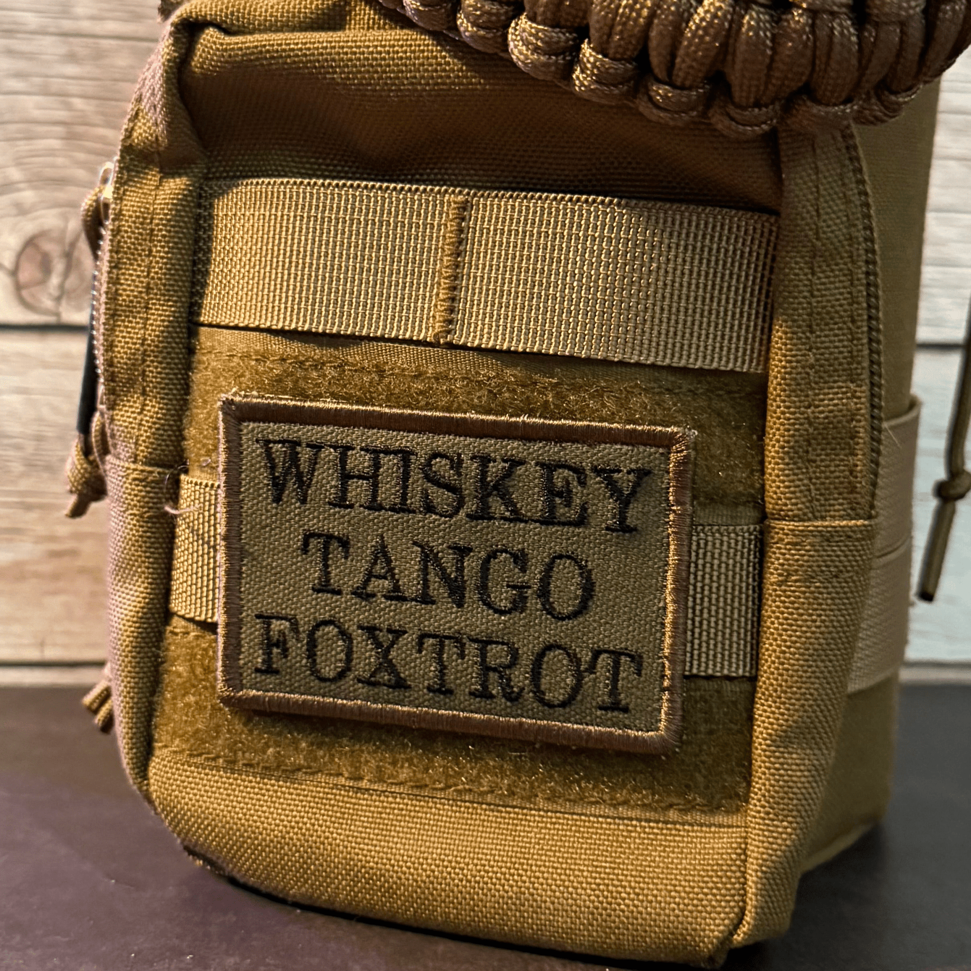 Whiskey Tango Foxtrot WTF Funny Morale Patch | Made in USA | VELCRO® Brand Hook Backing - LoneStar Adhesive