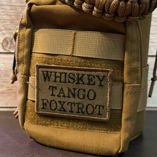 Whiskey Tango Foxtrot WTF Funny Morale Patch | Made in USA | VELCRO® Brand Hook Backing - LoneStar Adhesive
