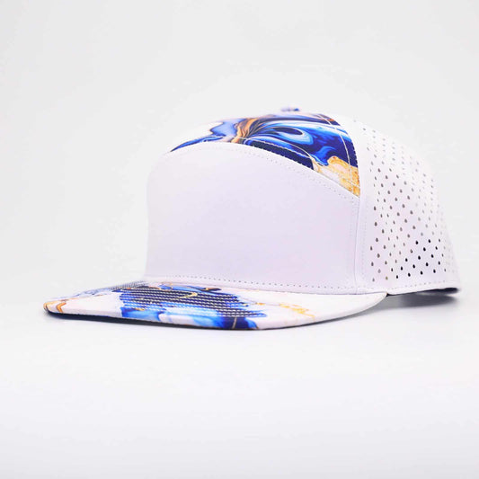 white front with blue marble swirl and white back - LoneStar Adhesive