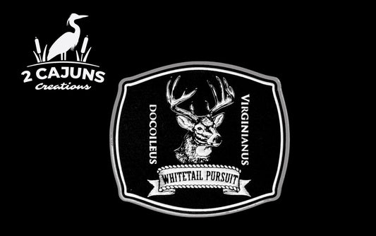 WhiteTail Pursuit Latin Stainless Black White Acrylic Hat Patch - LoneStar Adhesive