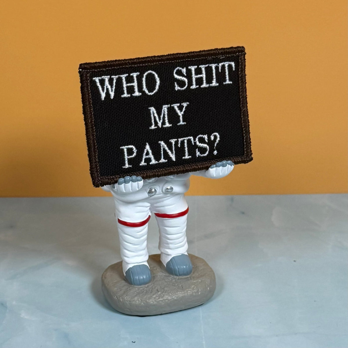 Who Shit My Pants? Funny Morale Patch, 2x3" | Made in USA | VELCRO® Brand Hook Backing - LoneStar Adhesive