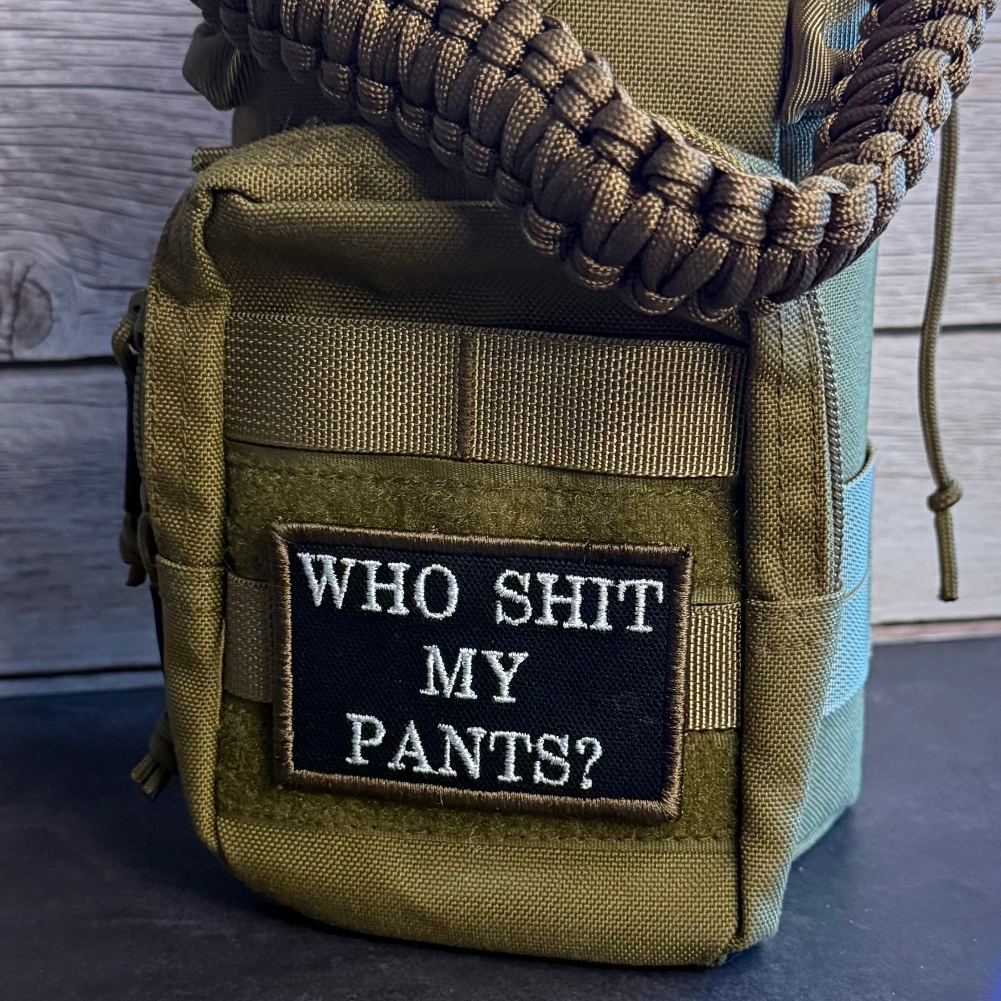 Who Shit My Pants? Funny Morale Patch | Made in USA | VELCRO® Brand Hook Backing - LoneStar Adhesive