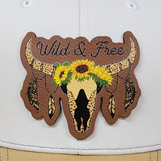 Wild & Free Spirit UV Printed Leatherette Hat Patch - MR01 - LoneStar Adhesive