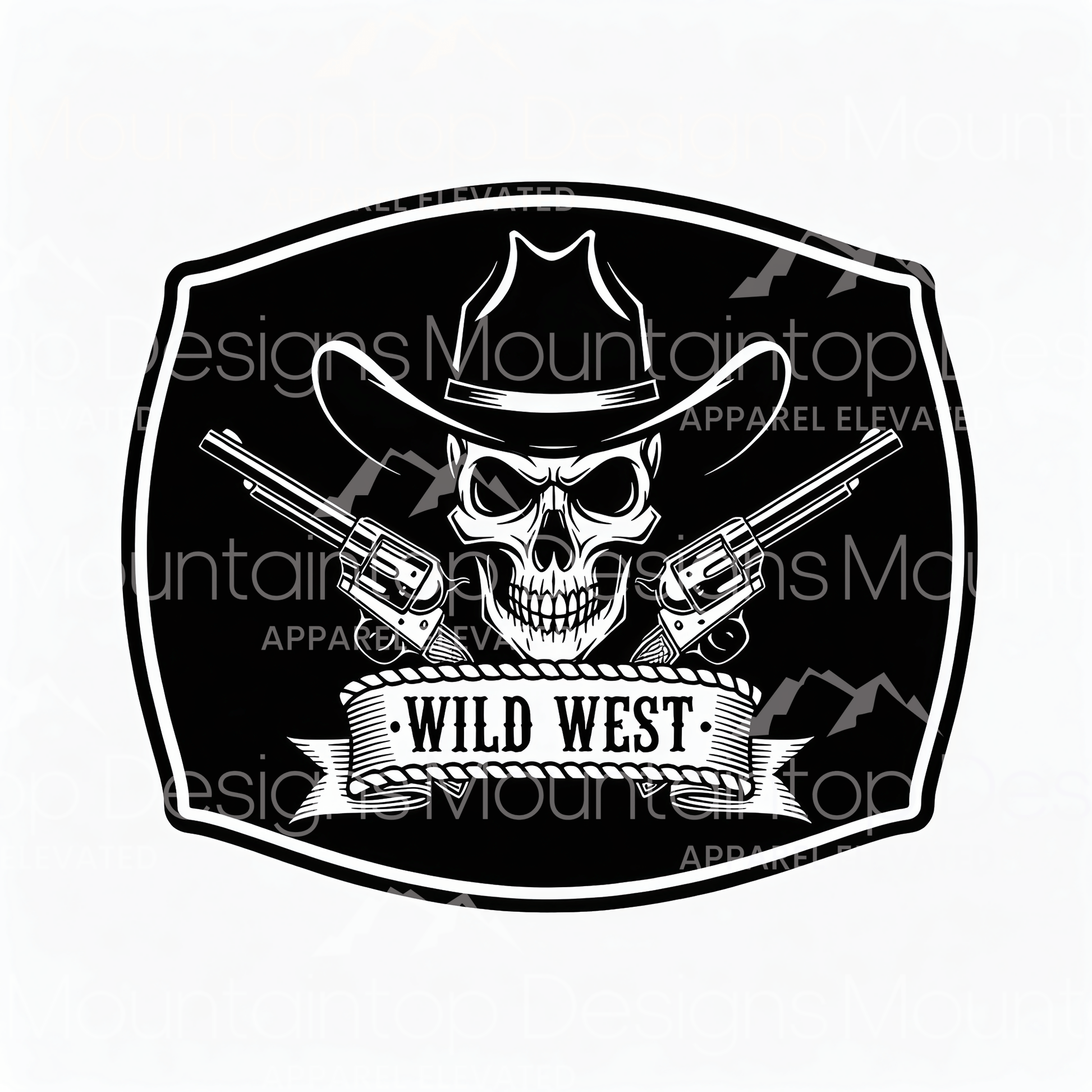Wild West Skull & Pistols SVG Design - LoneStar Adhesive