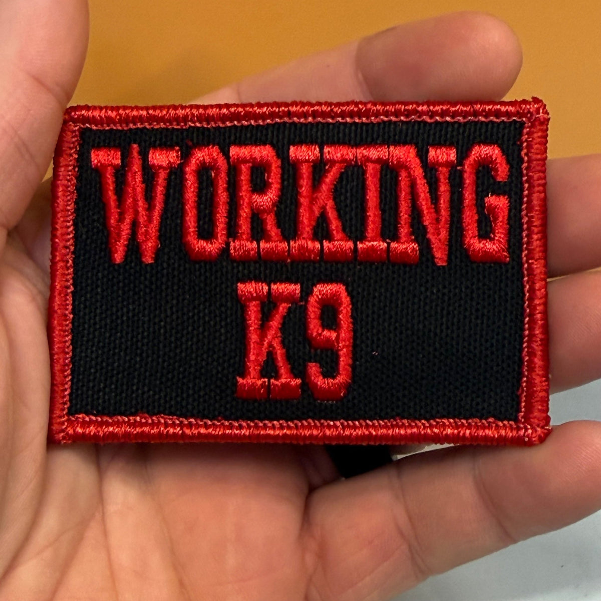 Working K9 Dog Embroidered ID Patch, 2x3" | VELCRO® Brand Hook Backing - #LoneStar Adhesive#