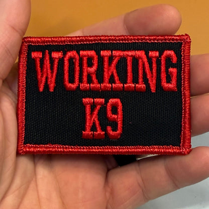 Working K9 Dog Embroidered ID Patch, 2x3" | VELCRO® Brand Hook Backing - #LoneStar Adhesive#
