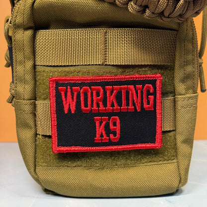 Working K9 Dog Embroidered ID Patch, 2x3" | VELCRO® Brand Hook Backing - #LoneStar Adhesive#