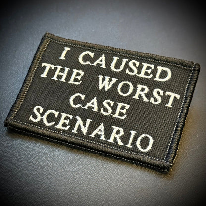 Worst Case Scenario Funny Embroidered Morale Patch, 2x3" | VELCRO® Brand Hook Backing - #LoneStar Adhesive#