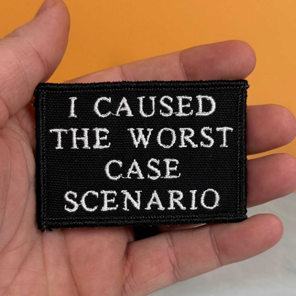 Worst Case Scenario Funny Morale Patch, 2x3" | Made in USA | VELCRO® Brand Hook Backing - #LoneStar Adhesive#