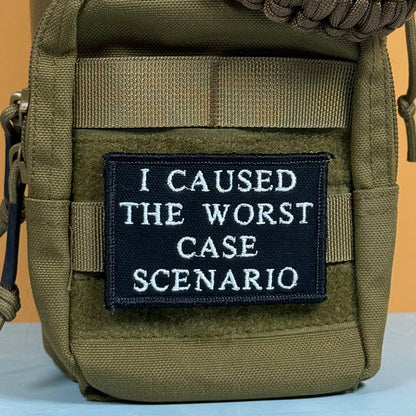 Worst Case Scenario Funny Morale Patch, 2x3" | Made in USA | VELCRO® Brand Hook Backing - #LoneStar Adhesive#