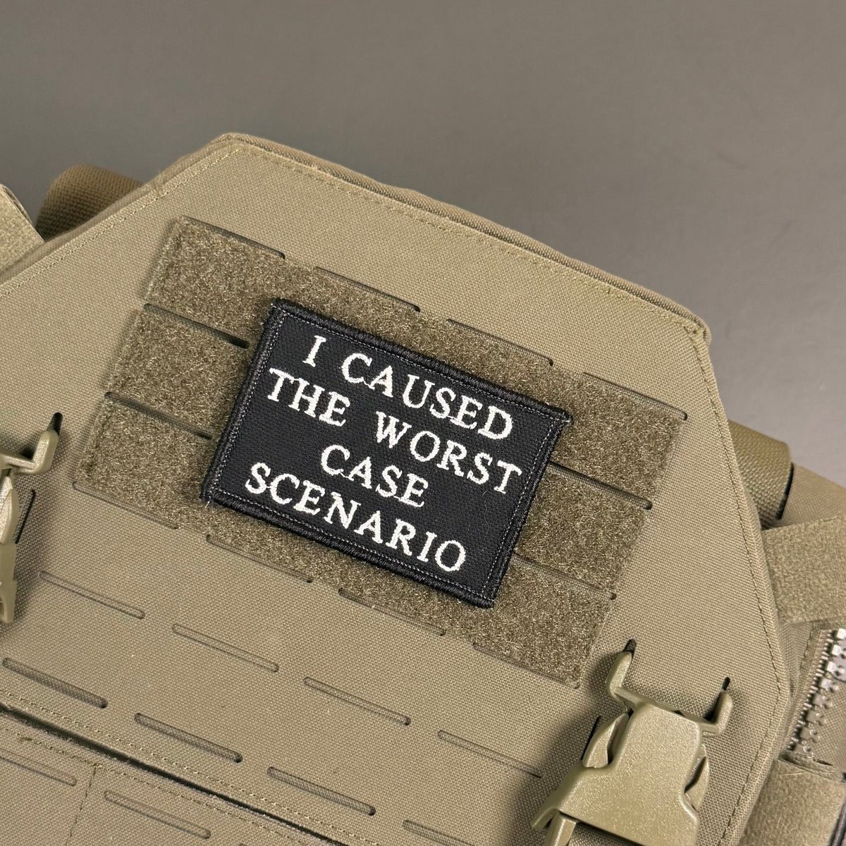 Worst Case Scenario Funny Morale Patch, 2x3" | Made in USA | VELCRO® Brand Hook Backing - #LoneStar Adhesive#
