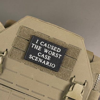 Worst Case Scenario Funny Morale Patch, 2x3" | Made in USA | VELCRO® Brand Hook Backing - #LoneStar Adhesive#
