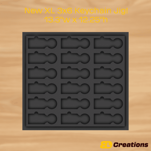 XL Keychain jig for laser engraving 6x3 - LoneStar Adhesive