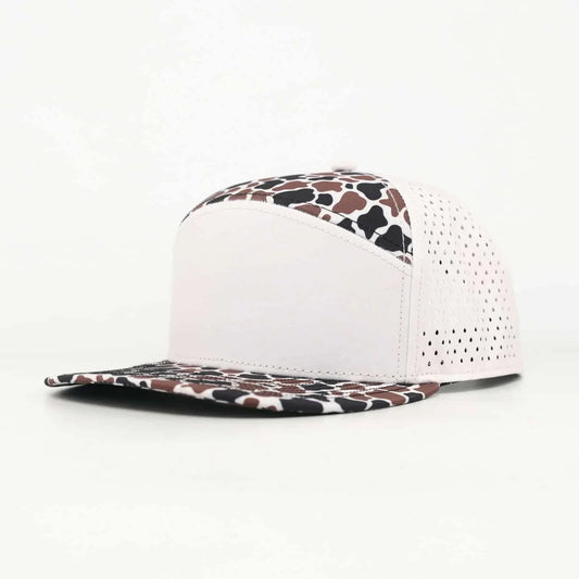 Youth Tan, Brown & Black Duck Camo Flat Bill / Tan Performance Snapback Hat Blank - #LoneStar Adhesive#