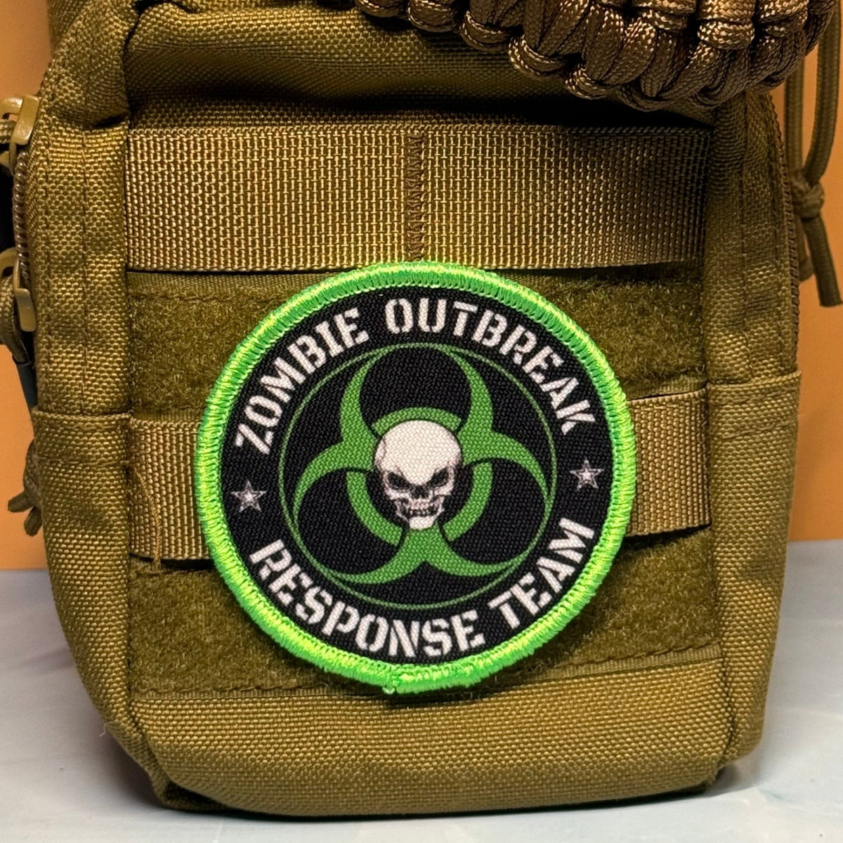Zombie Outbreak Response Team Funny Morale Patch, 3" Round | Made in USA | VELCRO® Brand Hook Backing - #LoneStar Adhesive#