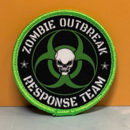 Zombie Outbreak Response Team Funny Morale Patch, 3" Round | Made in USA | VELCRO® Brand Hook Backing - #LoneStar Adhesive#