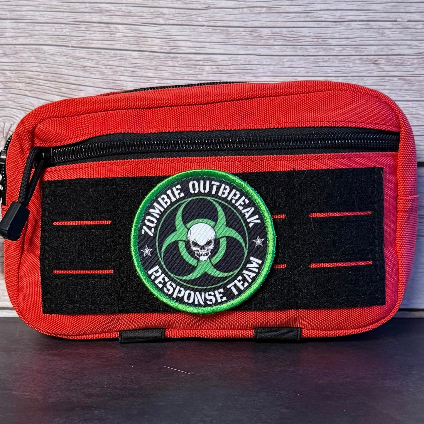 Zombie Outbreak Response Team Funny Morale Patch, 3" Round | Made in USA | VELCRO® Brand Hook Backing - LoneStar Adhesive