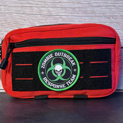 Zombie Outbreak Response Team Funny Morale Patch, 3" Round | Made in USA | VELCRO® Brand Hook Backing - LoneStar Adhesive