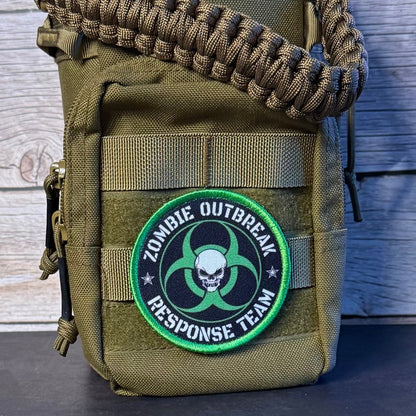 Zombie Outbreak Response Team Funny Morale Patch, 3" Round | Made in USA | VELCRO® Brand Hook Backing - LoneStar Adhesive