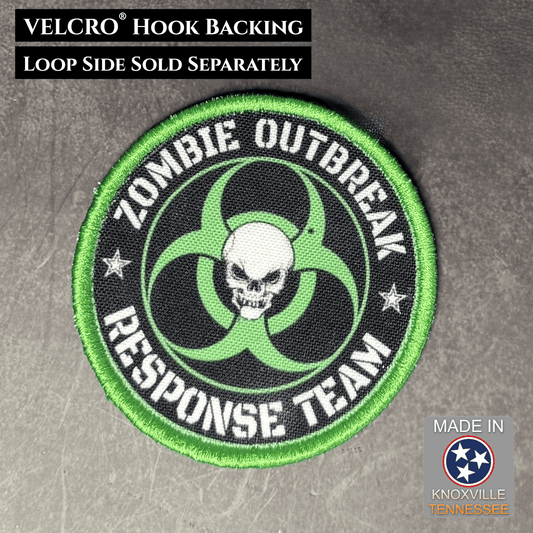 Zombie Outbreak Response Team Funny VELCRO® Morale Patch, 3" Round | Made in USA - LoneStar Adhesive