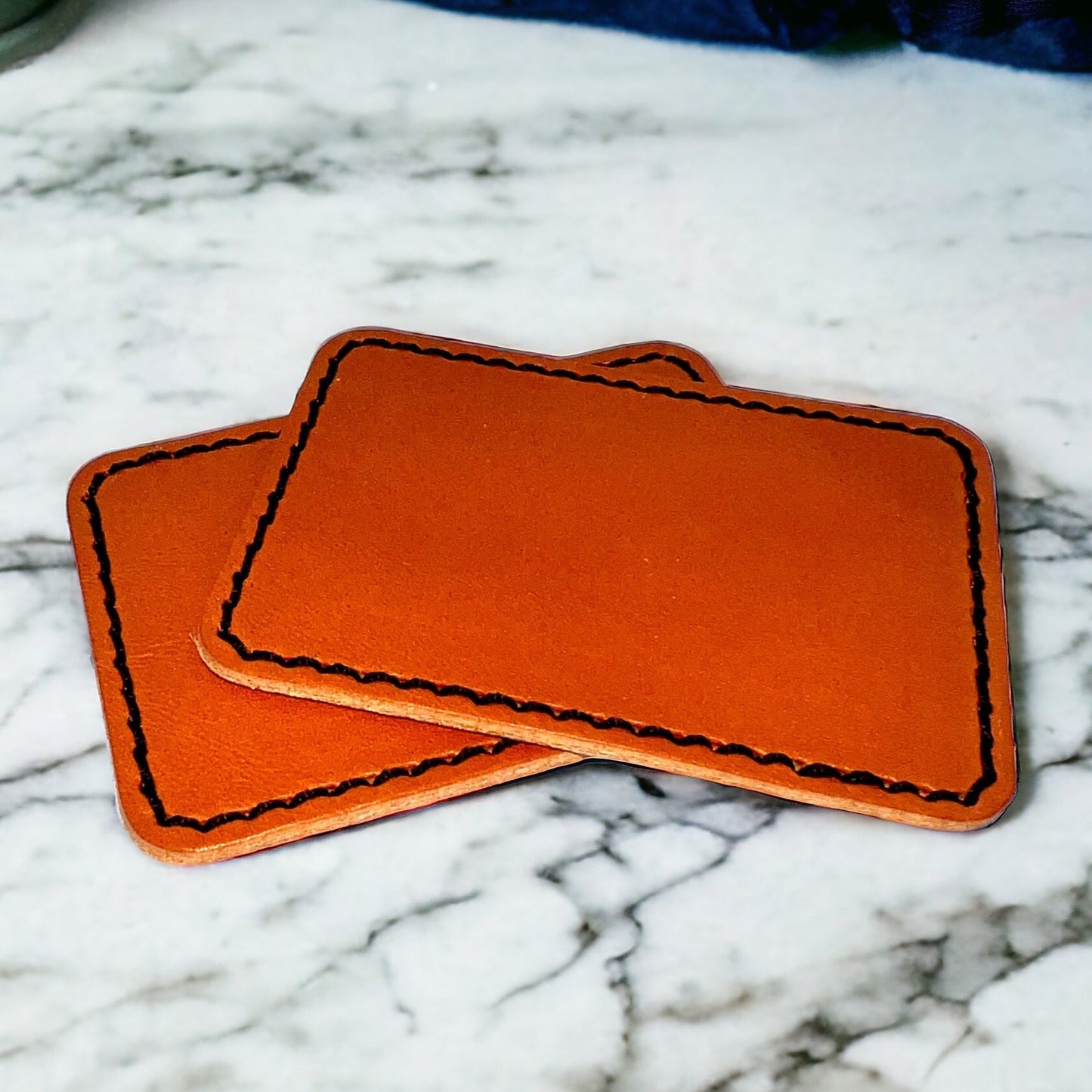 Limousin Brown Top-Grain Stitched Leather Patches - #LoneStar Adhesive#