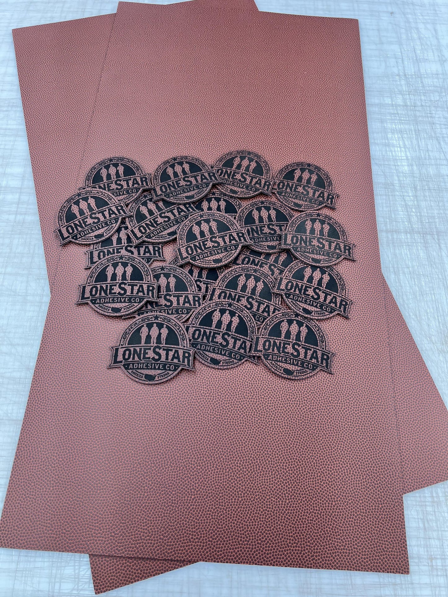 PREMIUM Football texture/black Durra-Bull Leatherette Sheets (12x24) - #LoneStar Adhesive#