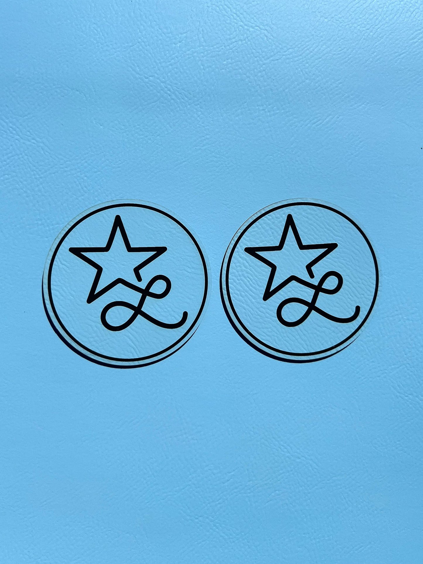 Sky Blue / Black Durra-Bull Premium Leatherette™ Sheets (12x24) - #LoneStar Adhesive#