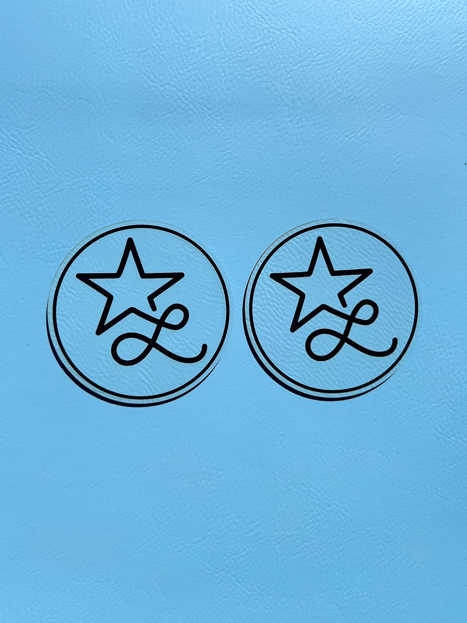 Sky Blue / Black Durra-Bull Premium Leatherette™ Sheets (12x24) - #LoneStar Adhesive#