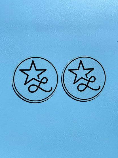 Sky Blue / Black Durra-Bull Premium Leatherette™ Sheets (12x24) - #LoneStar Adhesive#